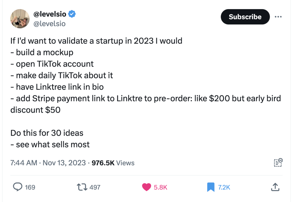 Startup Validation TikTok